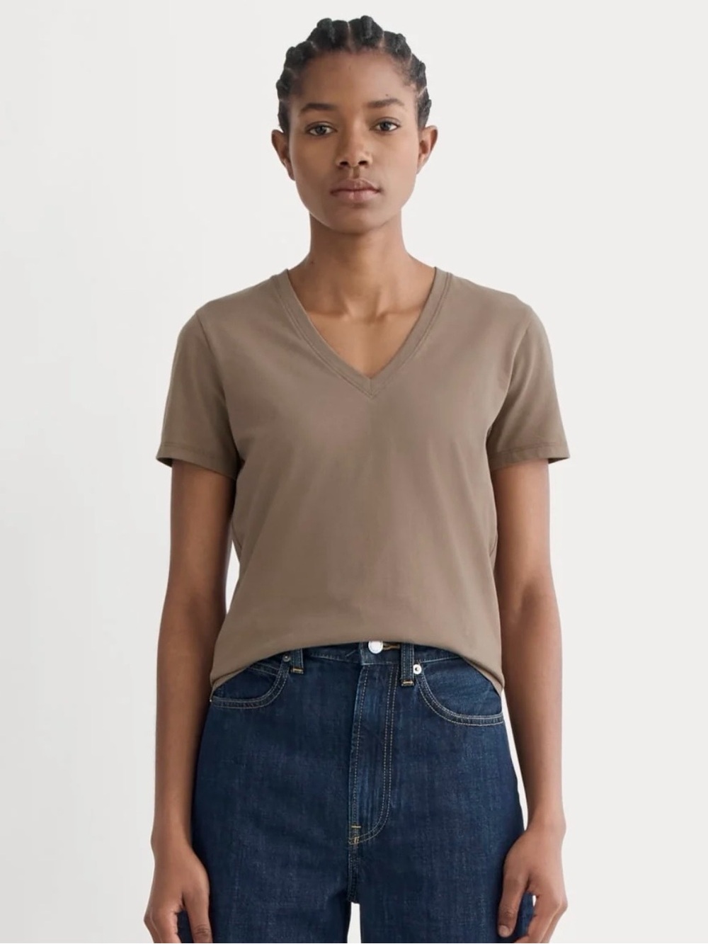 Everlane Slim V Neck Tee Sz L